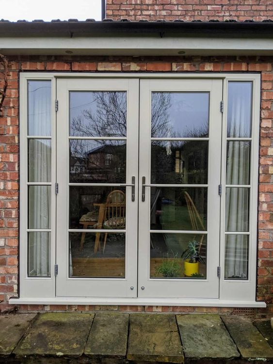 Grey French doors exterior