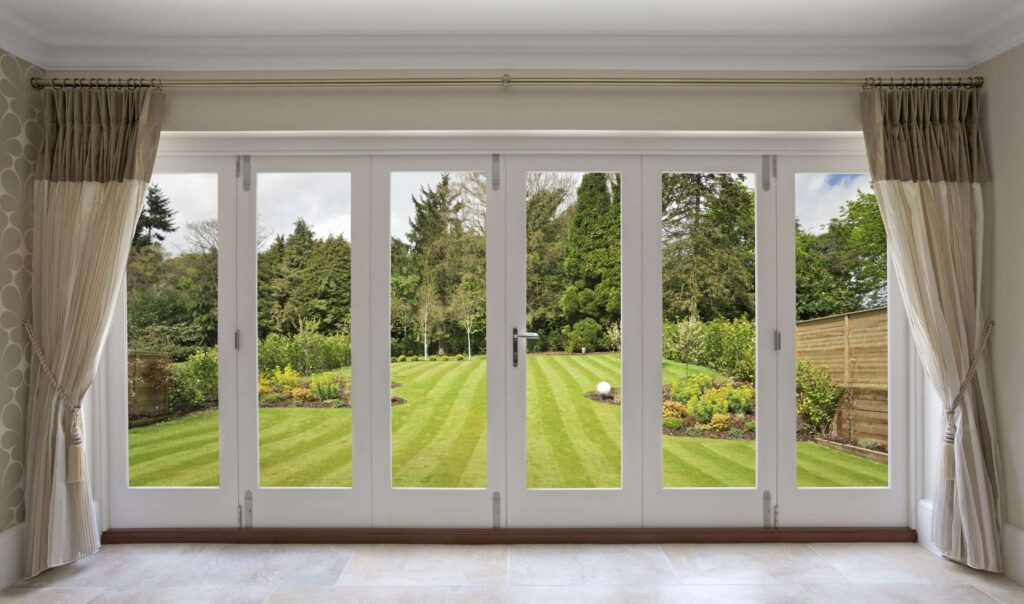 White bi fold doors