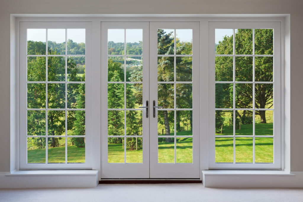 White Timber Frame French Doors London